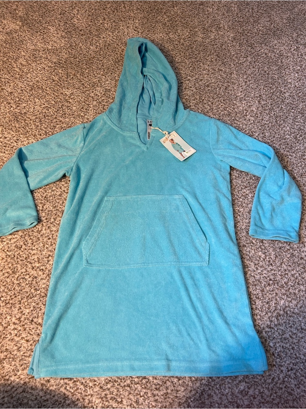 NWT Lily & Dan Hooded Swim Coverup - Turquoise